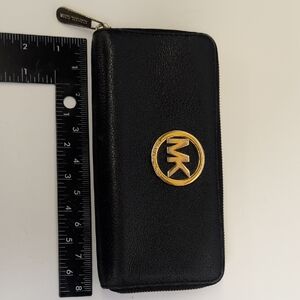 Michael Kors Black Wallet with Gold Emblem